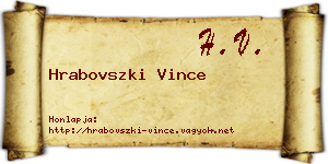 Hrabovszki Vince névjegykártya